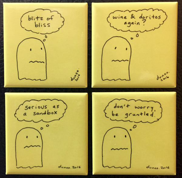 dunnoisms button magnets 4 pack